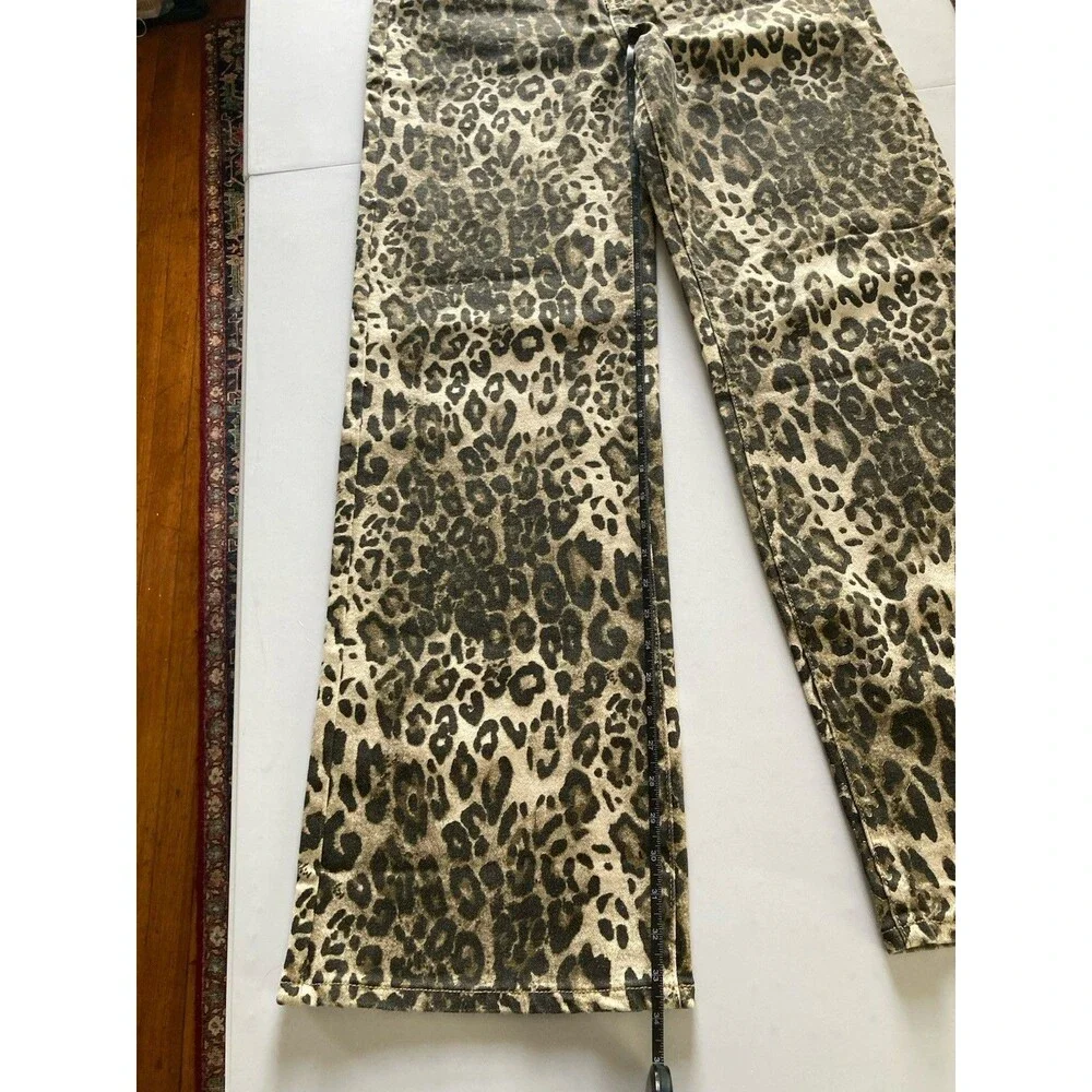 Fashion Nova Women’s Junior Size 15 Long Leopard Jeans Flared NWT. New With Tags - Picture 14 of 16